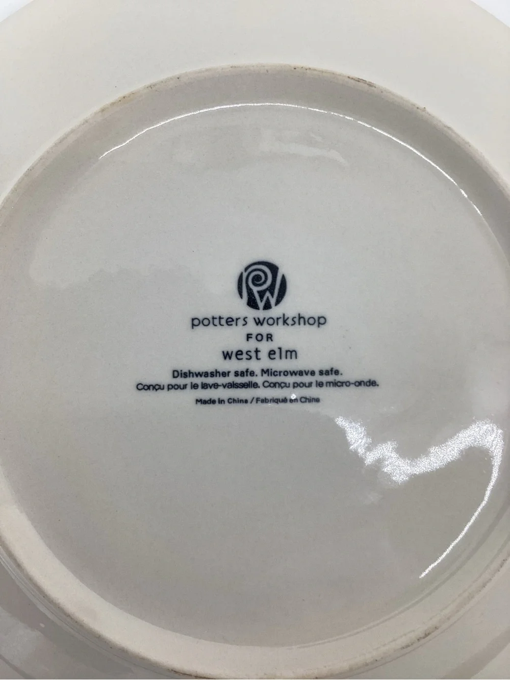 potters Workshop for West Elm Black White Dot-Pattern Dinner Plate